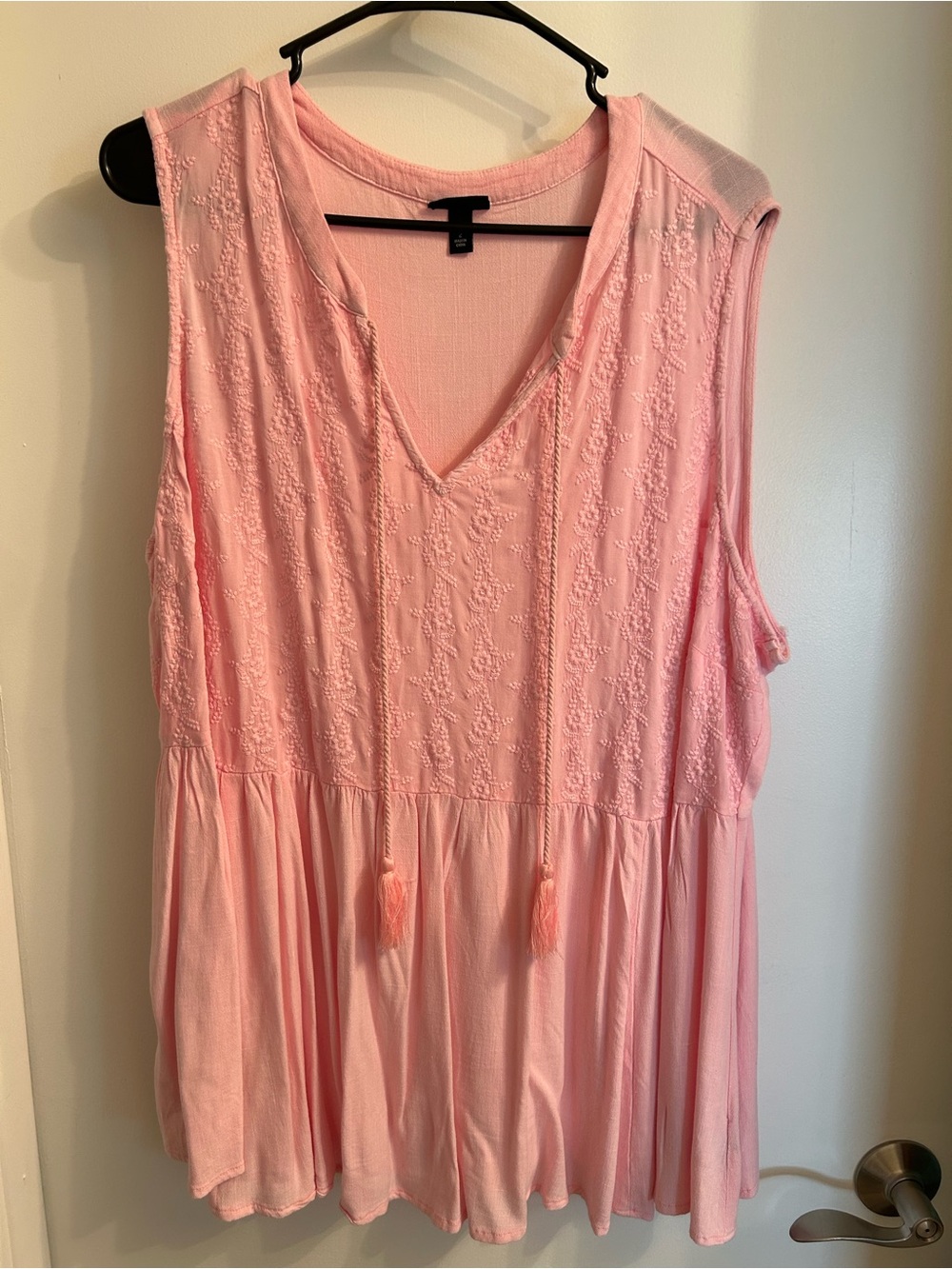 Soft Pink Sleeveless V-Neck Women's tank